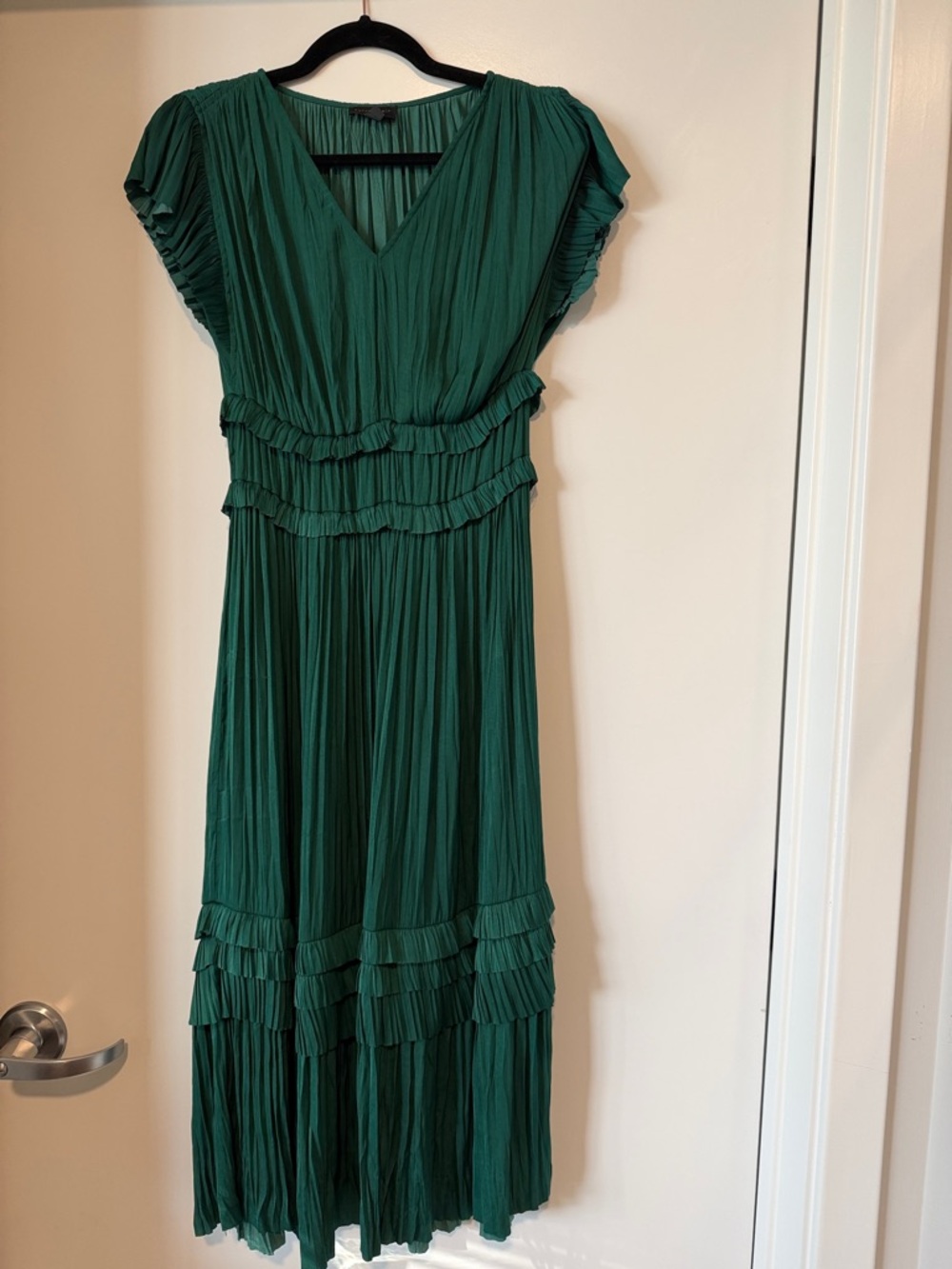Current Air Emerald Green Pleated Maxi Dress